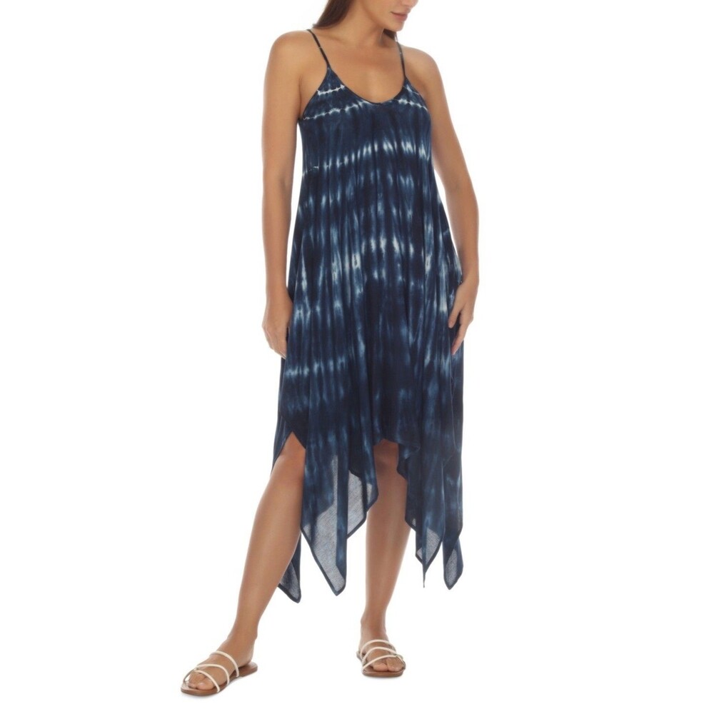Raviya Tie-Dye Handkerchief-Hem Cover-up Dress Blue Size Small MSRP $58 NWT